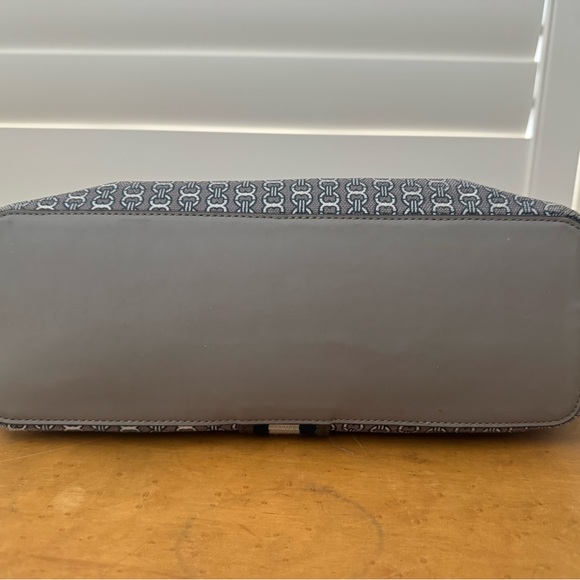 Tory Burch Gemini Tote Purse Bag Taupe/Navy with duster bag - Picture 7 of 9